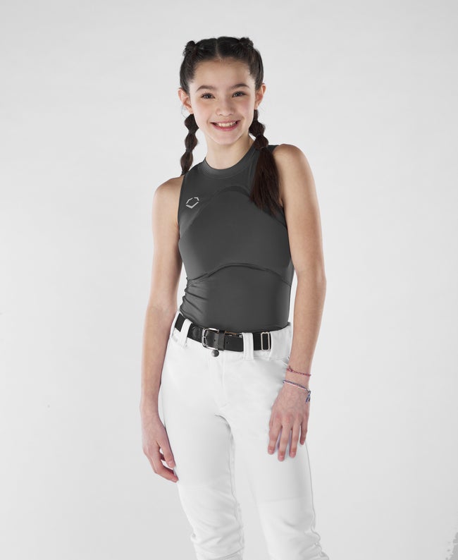 EvoShield Girl's Racerback Chest Guard Sleeveless Shirt | Size: Youth Medium