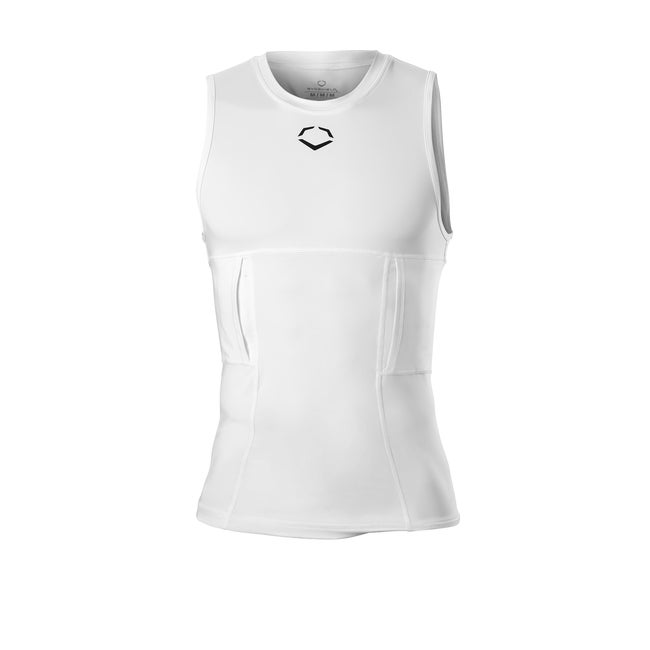 Youth Custom White Sleeveless Rib Shirt (Compression Shirt Only