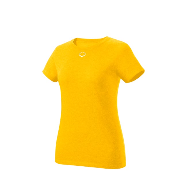 EvoShield Women's Heather Short Sleeve T-Shirt | Yellow | Size: Medium | Cotton