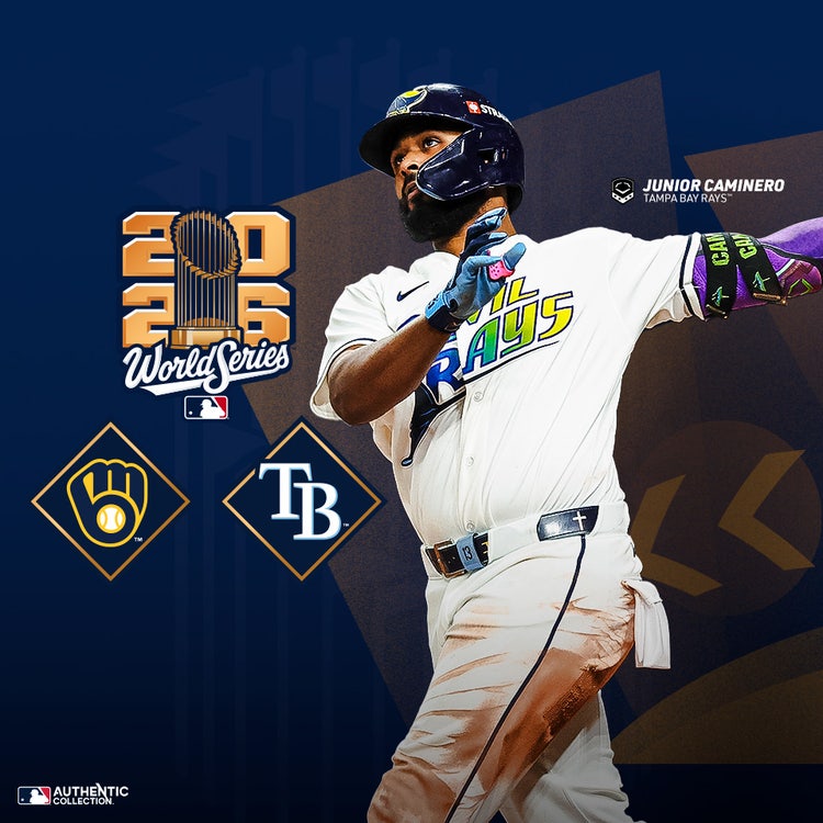 2026 MLB World Series - Milwaukee Brewers + Tampa Bay Rays - Junionr Caminero Tampa Bay Rays