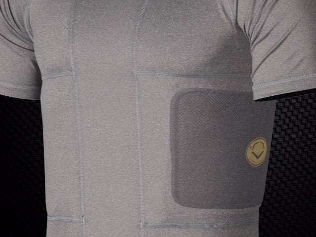 Rib guard protection panel in shirt